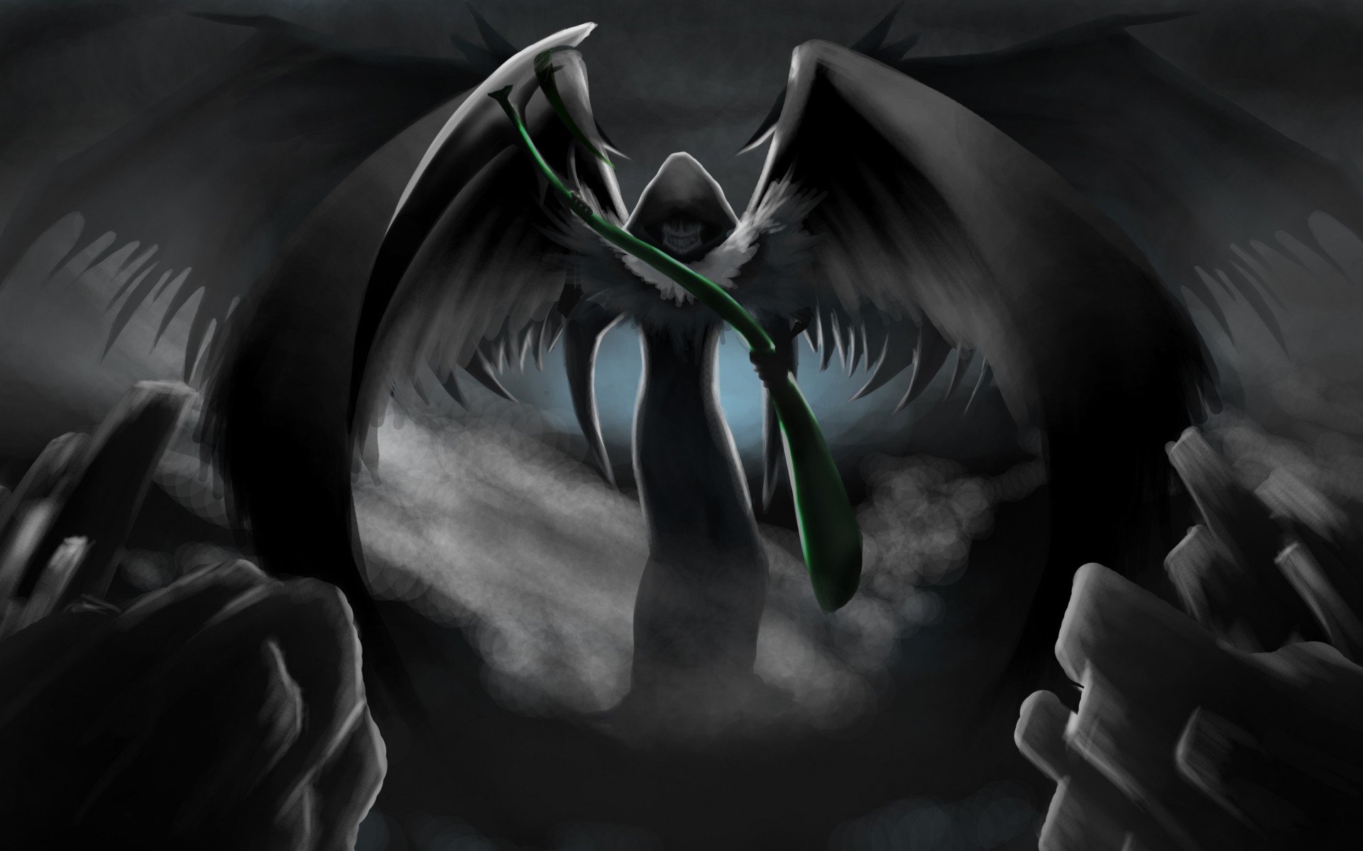 Grim Reaper With Wings Wallpaper, Wallpaper, Grim Reaper - Grim Reaper Anime Art - HD Wallpaper 