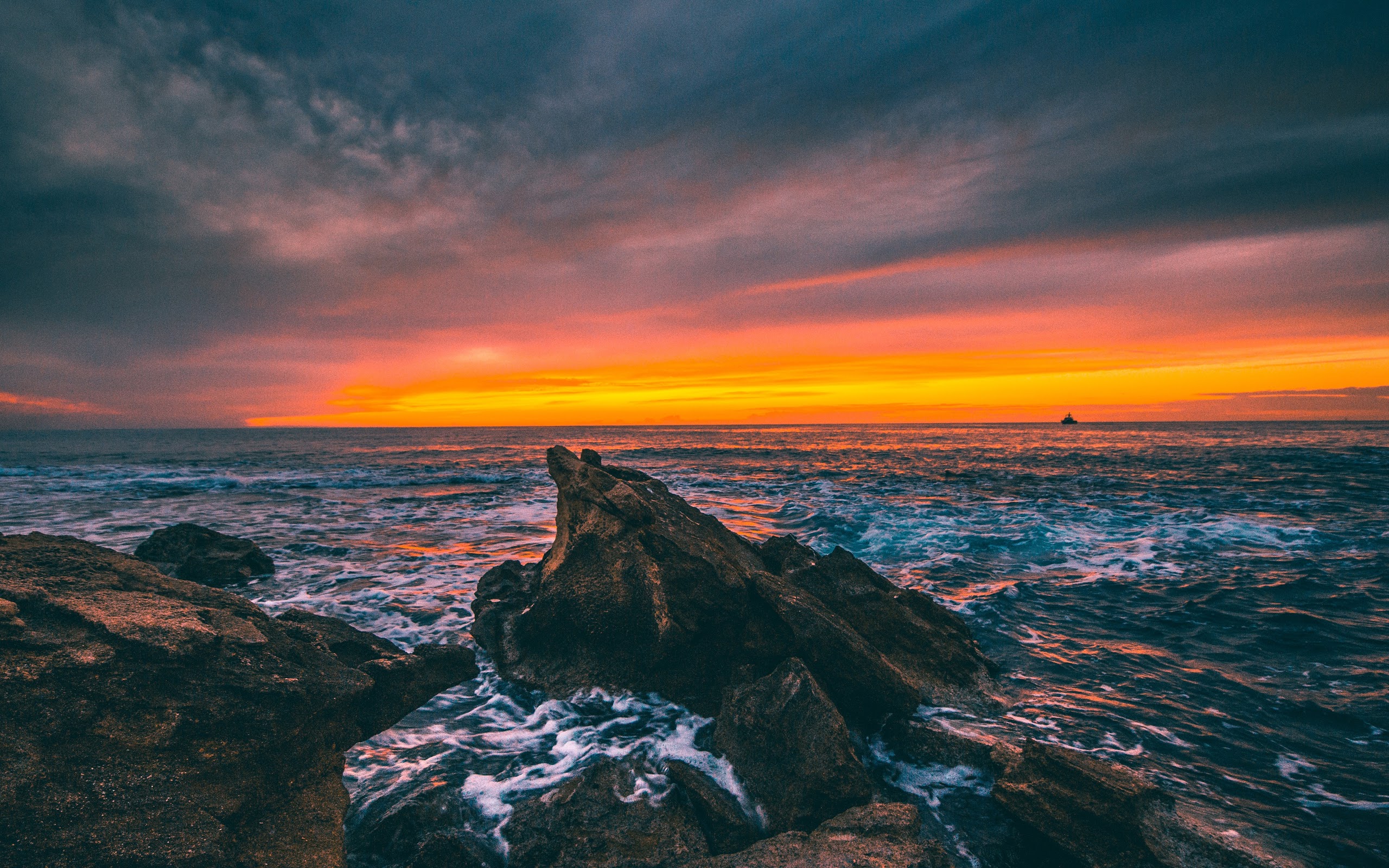 Sea, Sunset, Sky, Clouds, Seascape, Natures, Scenery, - Portrait Background Hd Sky Sunset - HD Wallpaper 