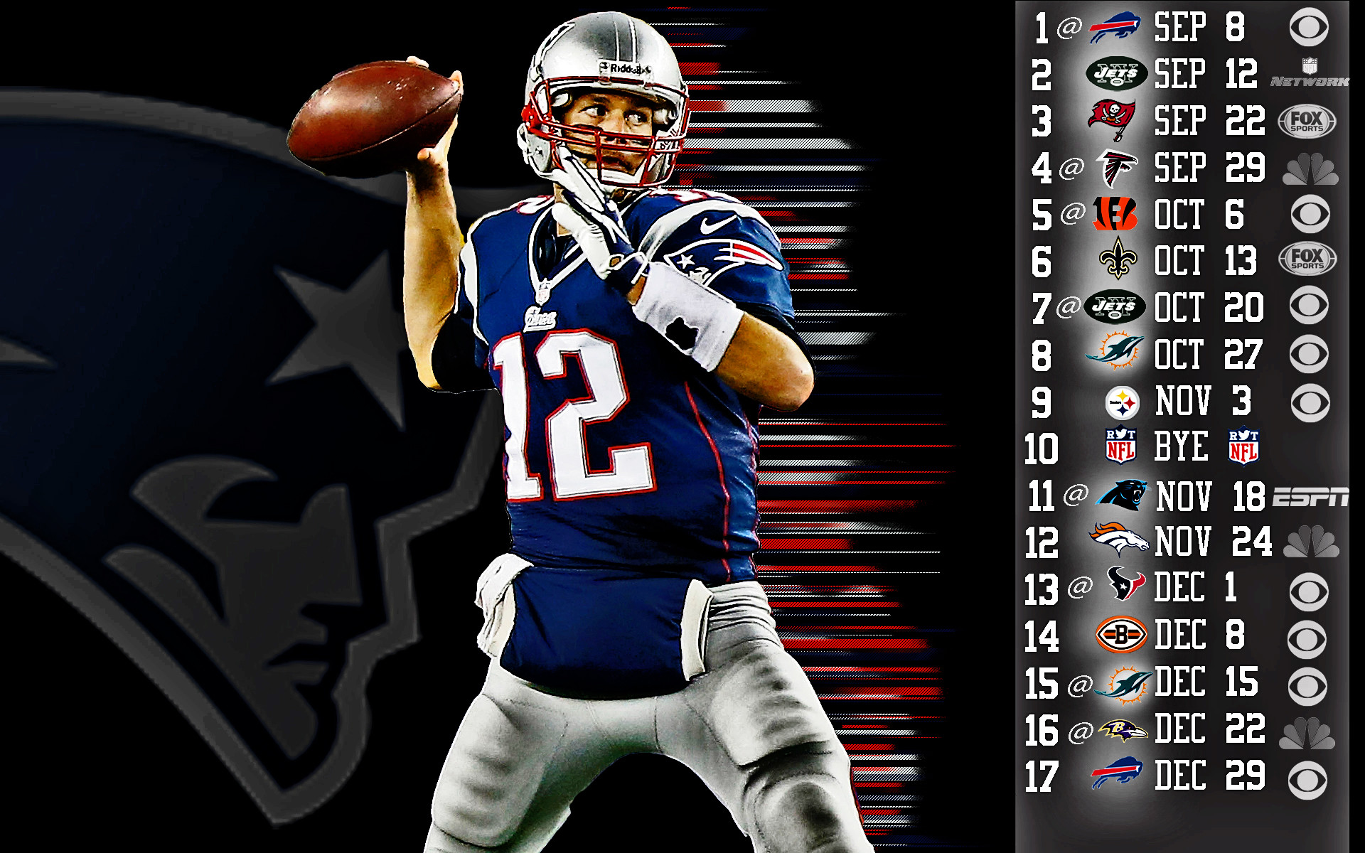 New England Patriots - New England Patriots 2018 Schedule - HD Wallpaper 