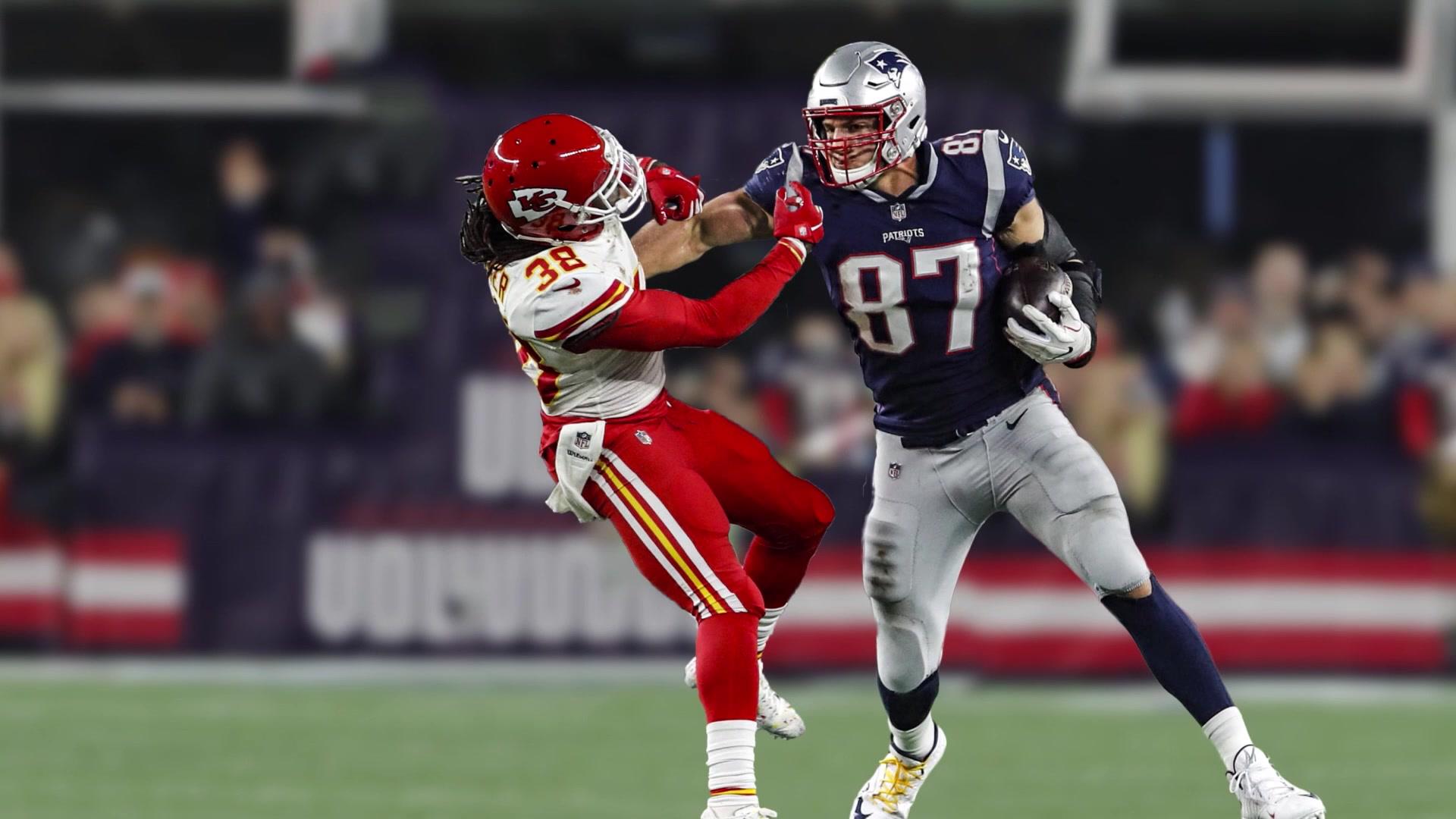 Gronk Stiff Arm Chiefs - HD Wallpaper 