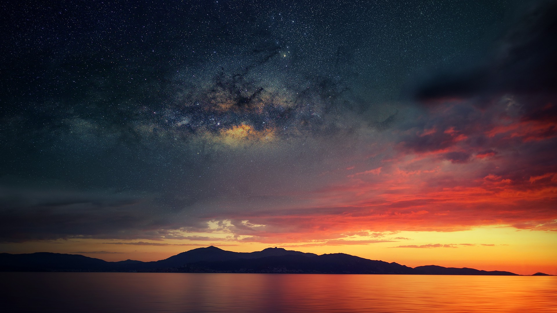Sea Sunset Wallpaper - HD Wallpaper 