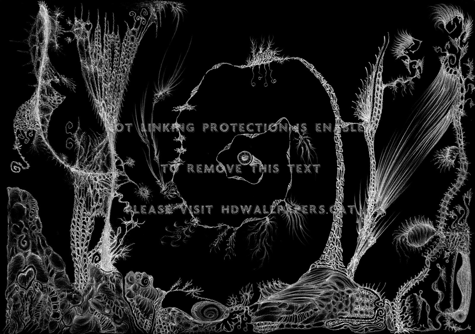 Ermac Kiyanism Nature Under Drawing Strange - Monochrome - HD Wallpaper 