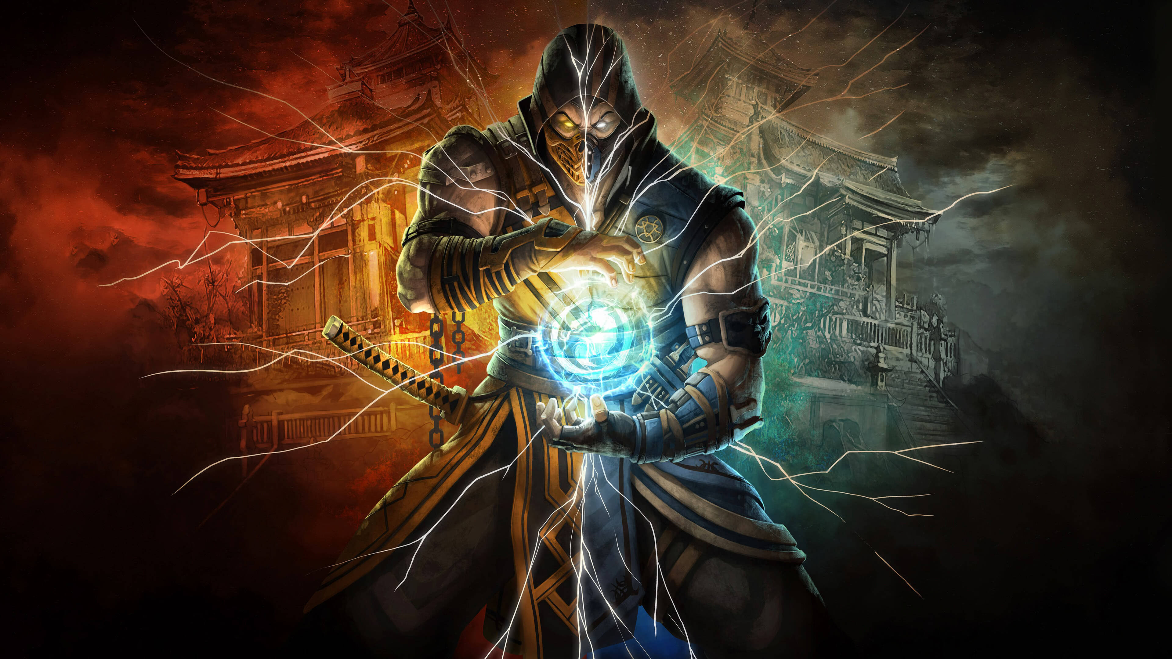 Mortal Kombat Scorpion Subzero Uhd 4k Wallpaper - HD Wallpaper 