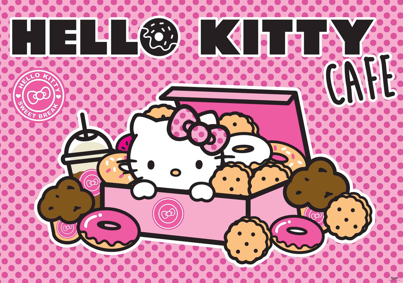 Hello Kitty Wallpaper Mural - Hello Kitty Cafe - HD Wallpaper 