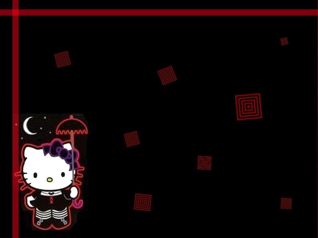 Hello Kitty Wallpaper Hd Black And Red - HD Wallpaper 