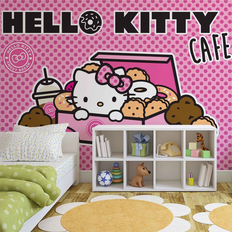 Hello Kitty Wallpaper Mural - Παιδικεσ Ταπετσαριεσ 3d Για Κορίτσια - HD Wallpaper 