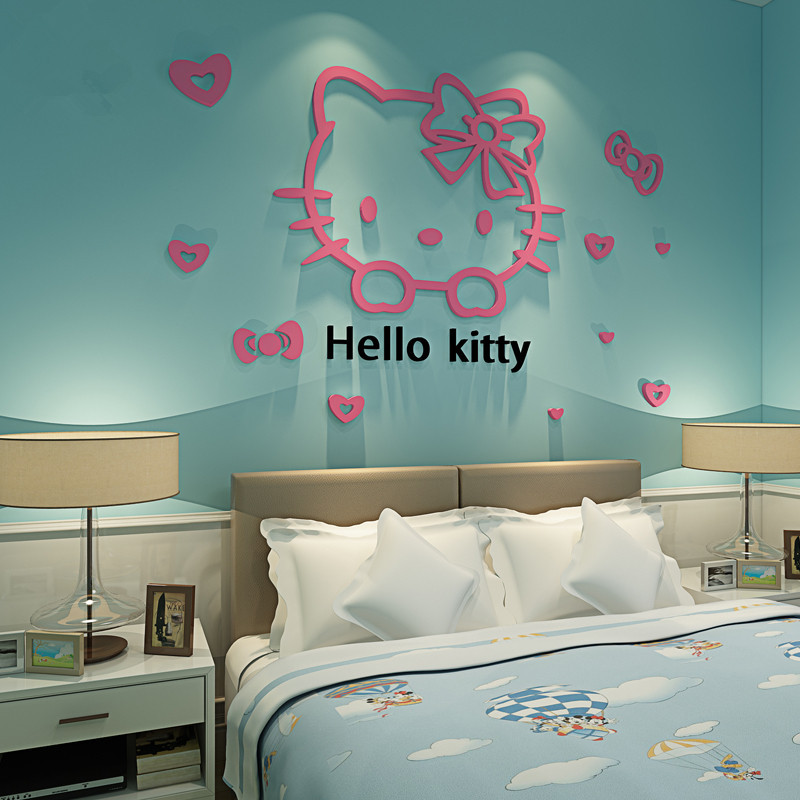 Blue Hello Kitty Bedroom - HD Wallpaper 