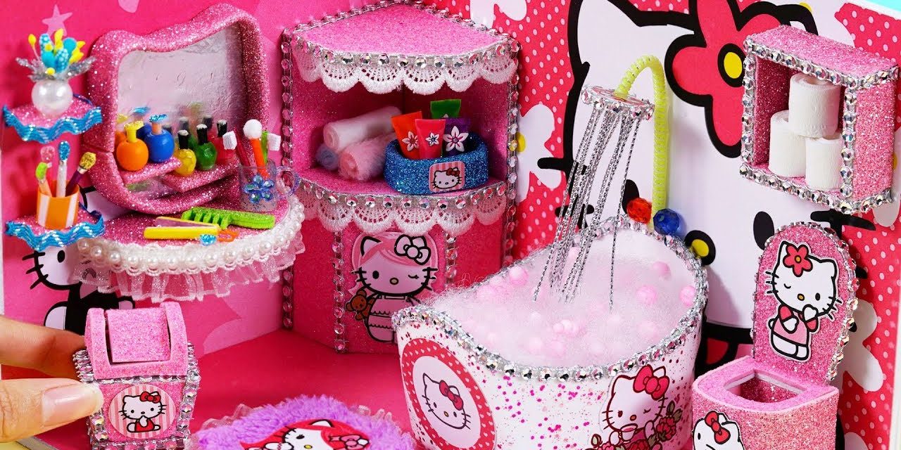 Diy Miniature Dollhouse Bathroom ~ Hello Kitty Room - Cake Decorating - HD Wallpaper 