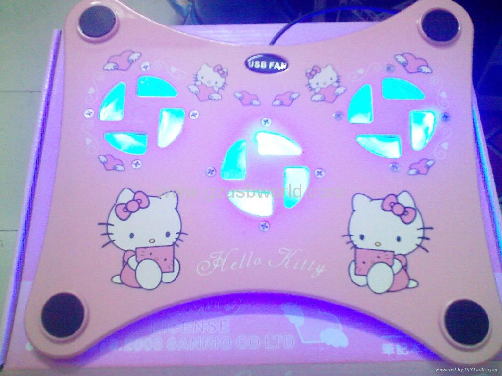 Hello Kitty 3 Fan Usb Light Laptop Notebook Cooling - Cartoon - HD Wallpaper 