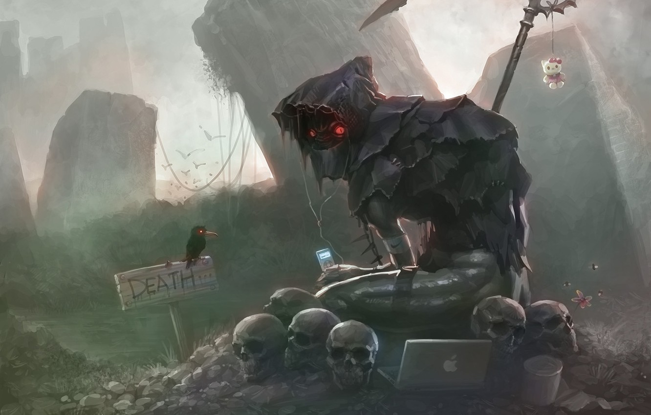 Photo Wallpaper Death, Ipod, Art, Skull, Headband, - Grim Reaper Ninja - HD Wallpaper 