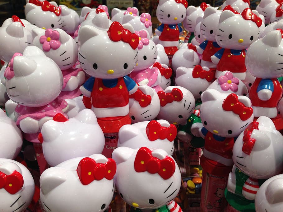 Hello Kitty, Colorful, Figure, Large Group Of Objects, - HD Wallpaper 