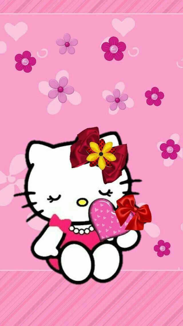 Hello Kitty With Heart - HD Wallpaper 