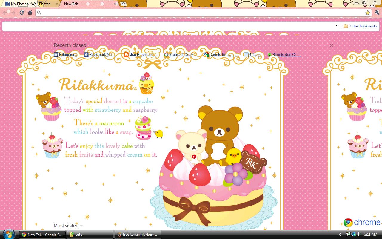 Hello Kitty Google Chrome - Happy Birthday Rilakkuma - 1280x800 Wallpaper -  
