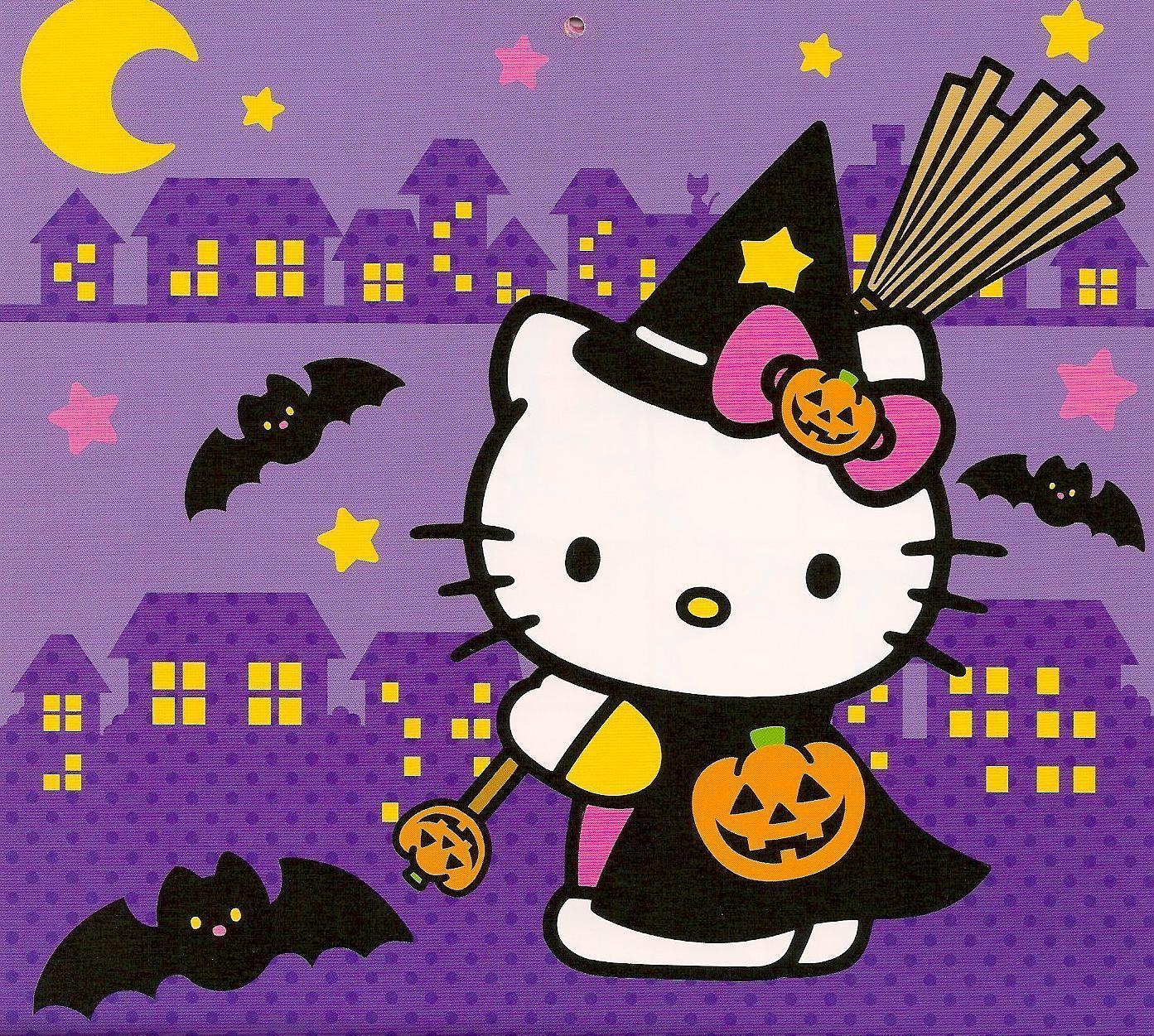 Hello Kitty Halloween Background - HD Wallpaper 