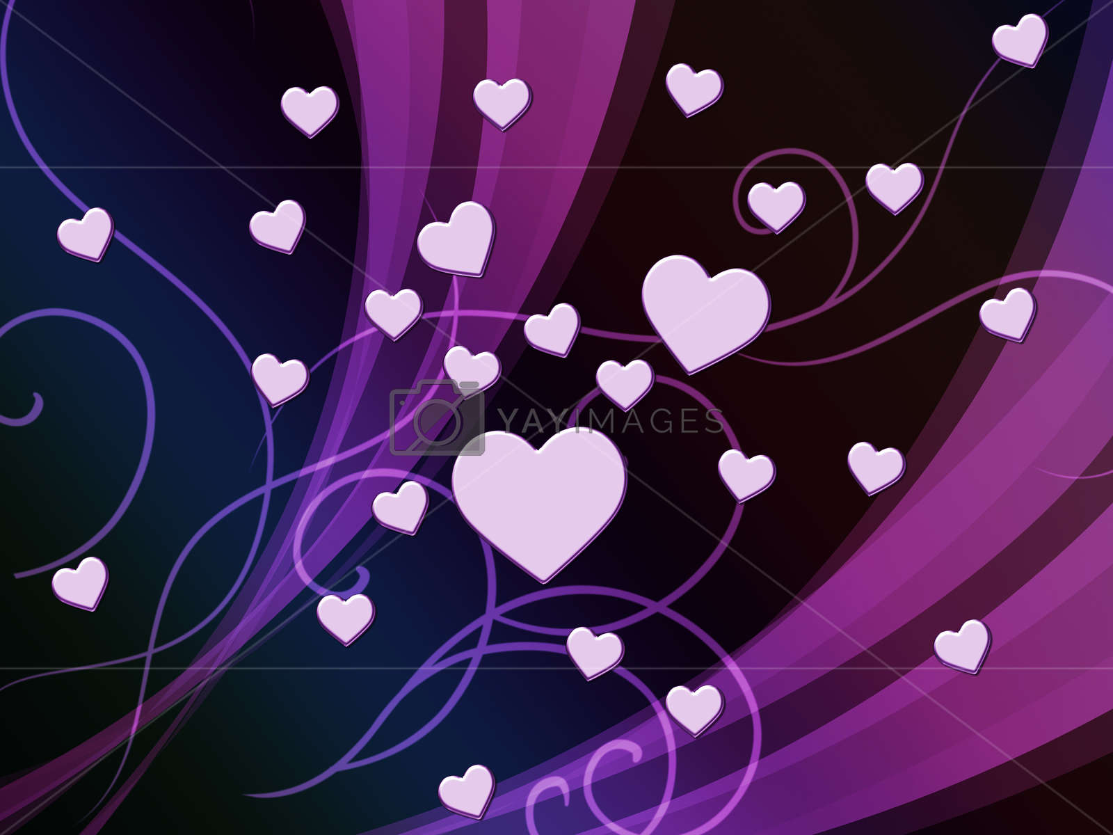 Purple Hearts Background Shows Romantic And Passionate - Stock Photography - HD Wallpaper 
