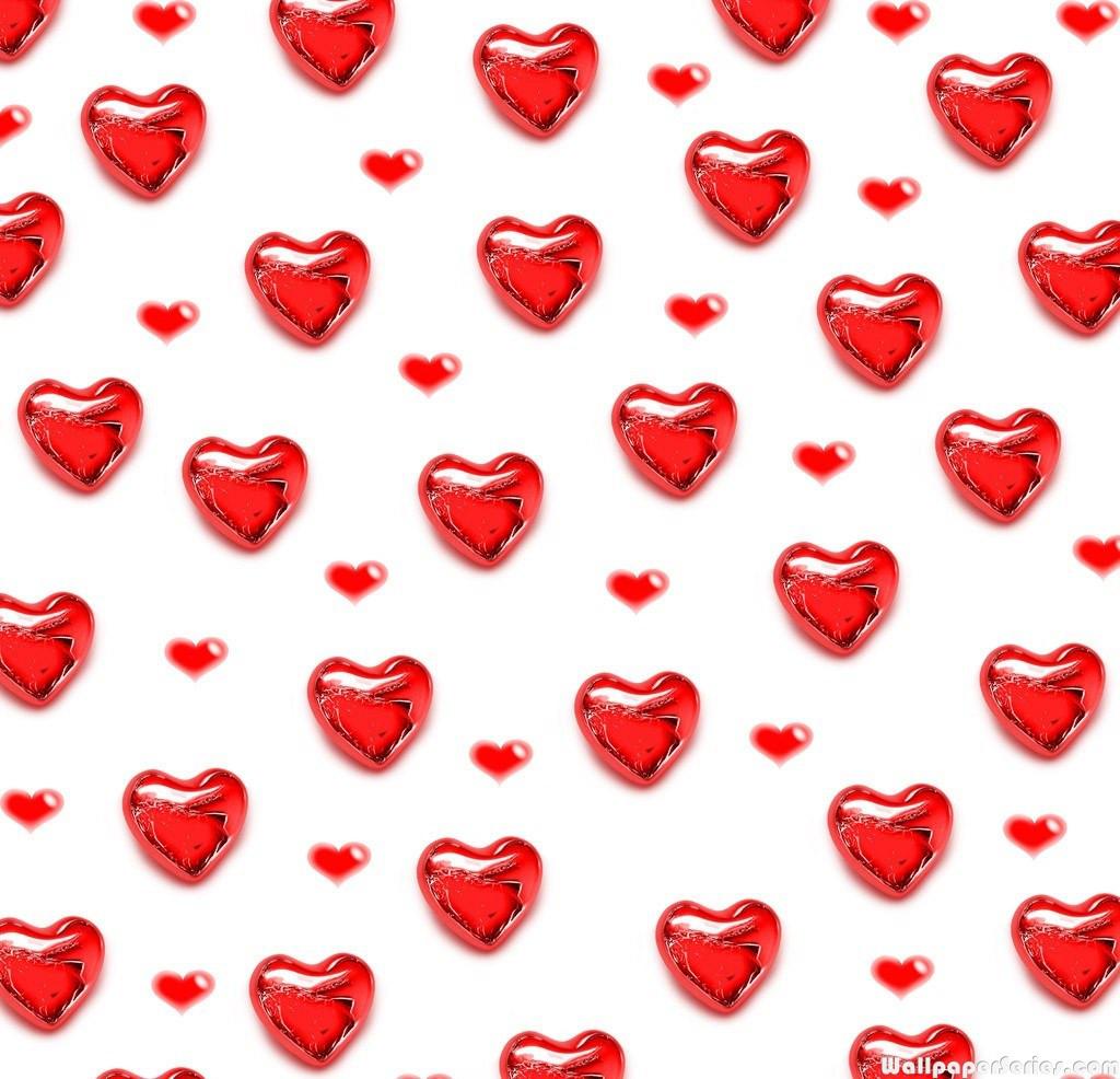 Hd Cute Red Heart Pattern Wallpaper - Cute Red Hearts - HD Wallpaper 