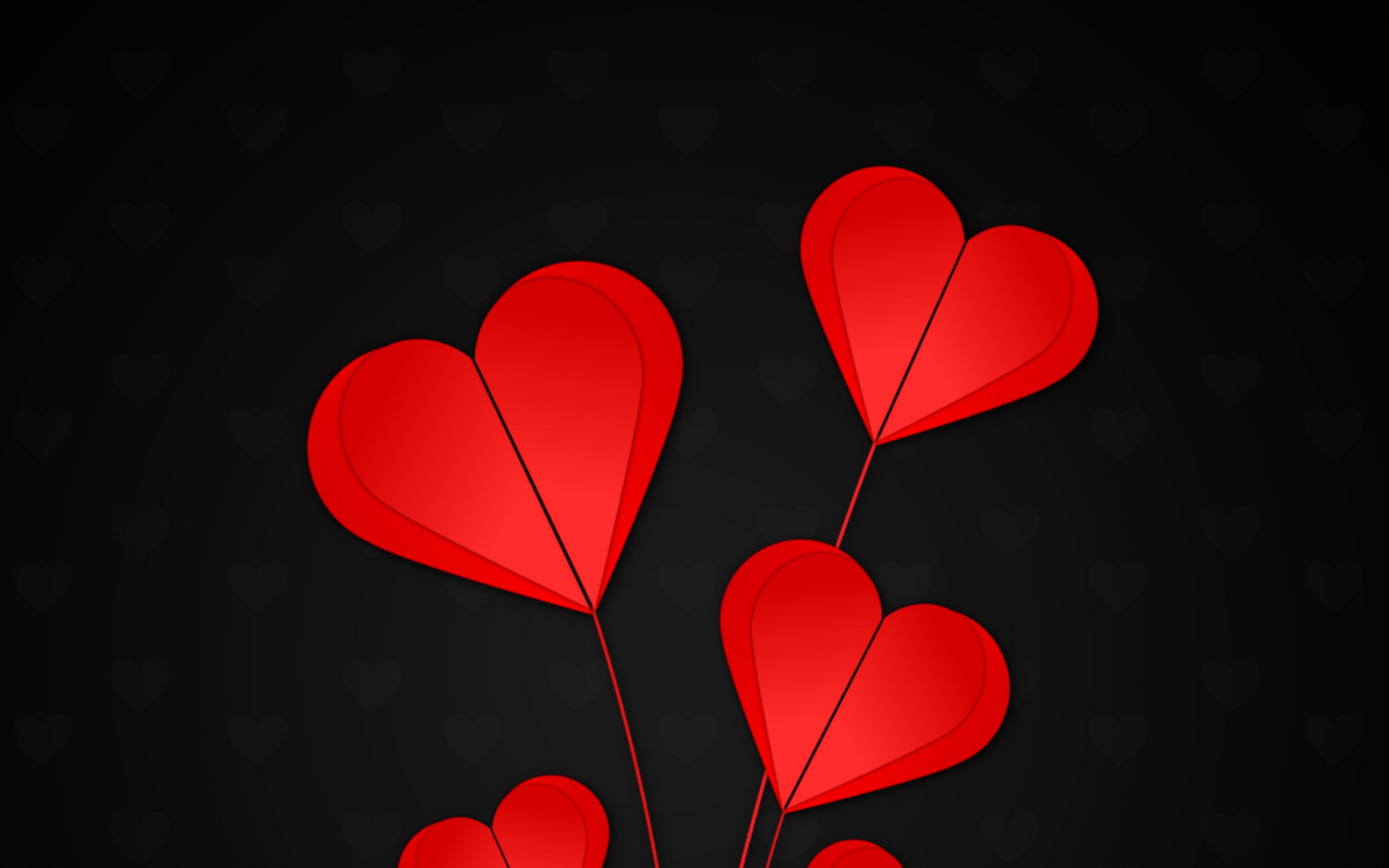Wallpaper Hearts, Red, Black Background - Red And Black Hearts Wallpaper For Iphone - HD Wallpaper 