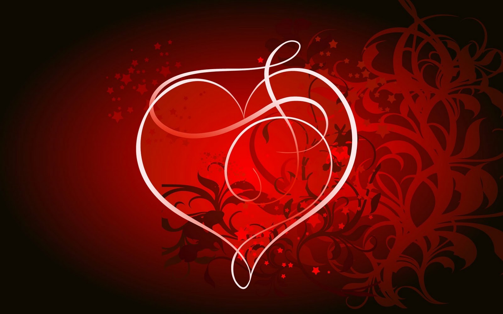 Background Flower Heart Red And Black - HD Wallpaper 