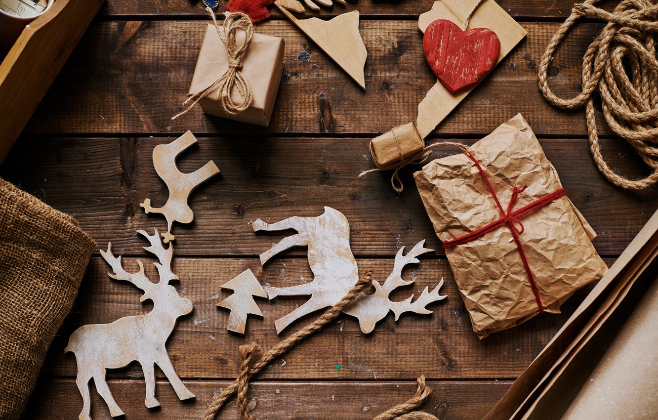 Photo Wallpaper New Year, Holiday, Deer, Heart - Коледен Базар София 2019 - HD Wallpaper 