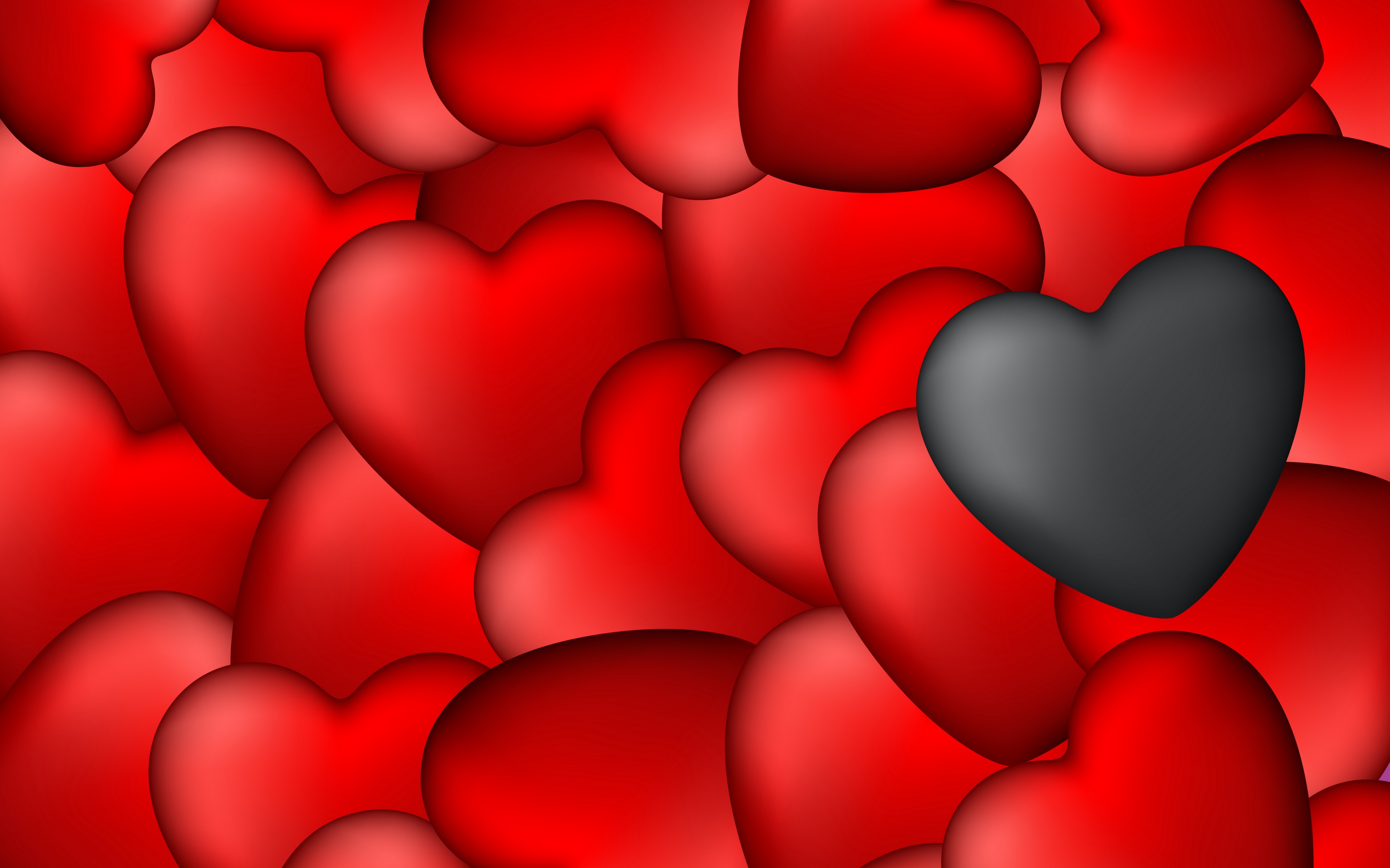 Wallpaper Hearts, Art, Red, Black - Red And Black Heart - HD Wallpaper 