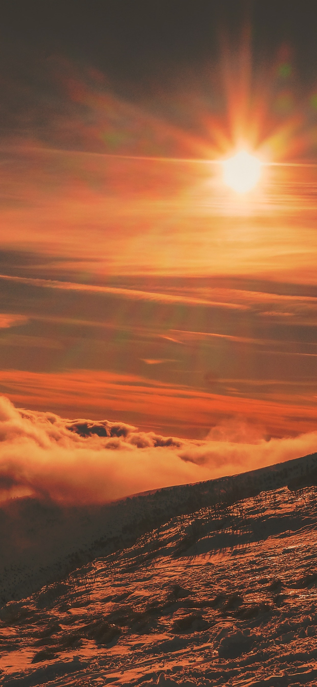 Iphone Wallpaper Slope, Mountain, Sun, Sunshine, Snow, - Обои На Айфон X Закат - HD Wallpaper 