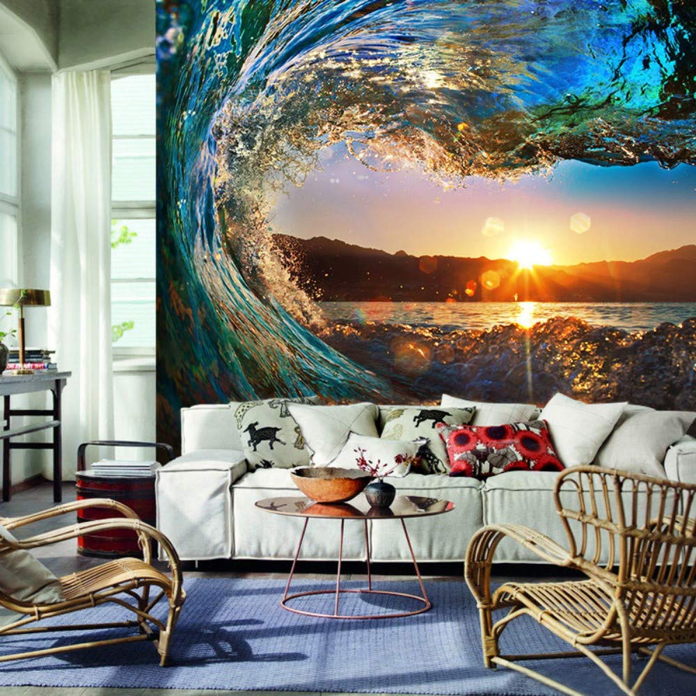 Uhu 3d Wallpaper Landscape Ocean Sunset Wallpaper Living - HD Wallpaper 