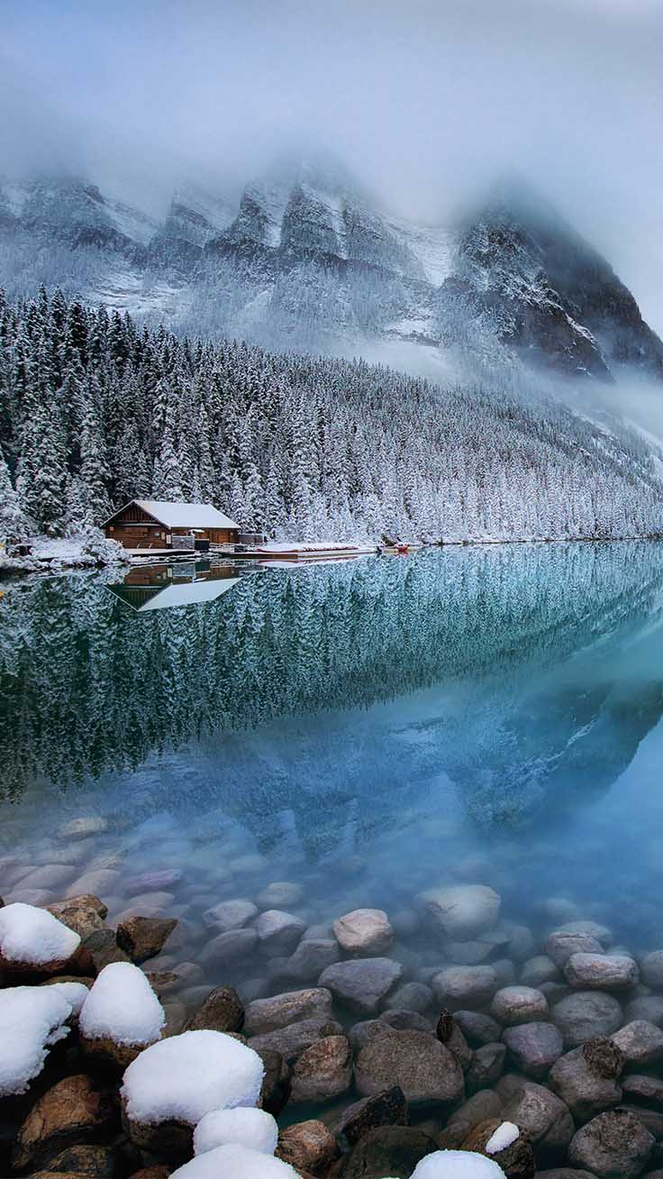 By The Lake Iphone Wallpaper Collection By Preppywallpapers - Iphone Xr Wallpaper Winter - HD Wallpaper 