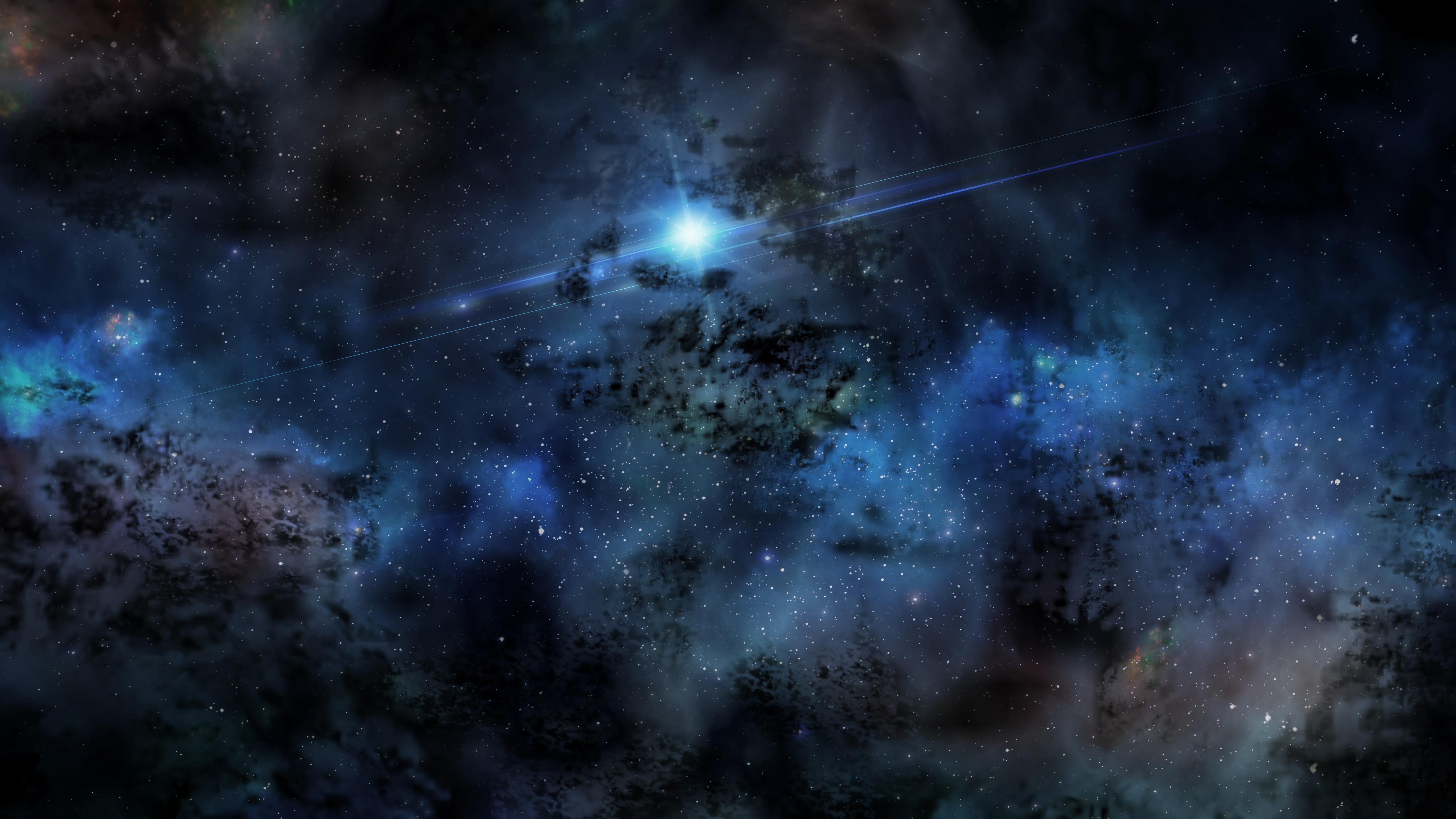 Espacio, Destello, Brillo, Estrellas, Nebulosa - HD Wallpaper 