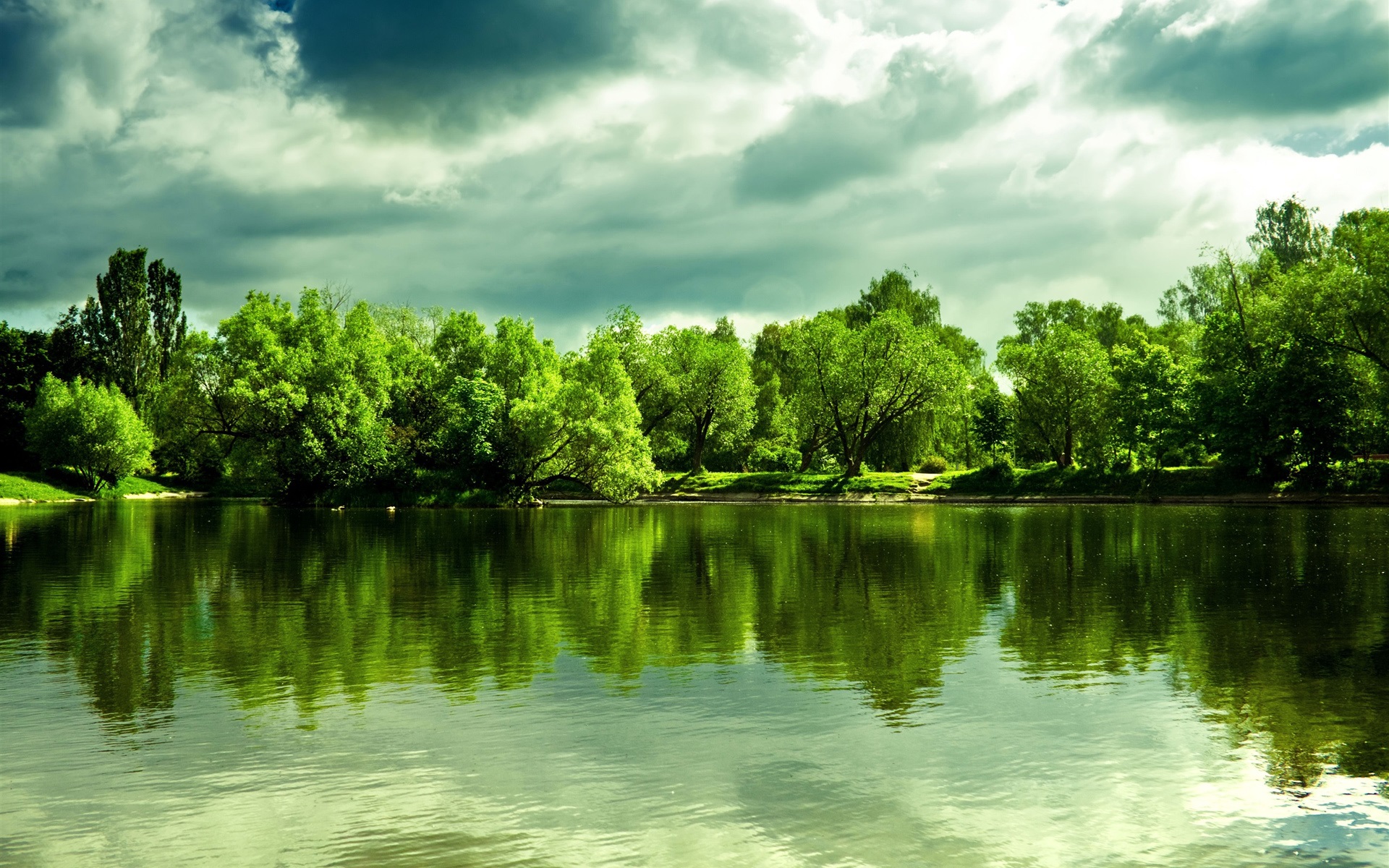 Wallpaper Beautiful Lake, Water Reflection, Trees, - High Resolution Desktop Backgrounds - HD Wallpaper 