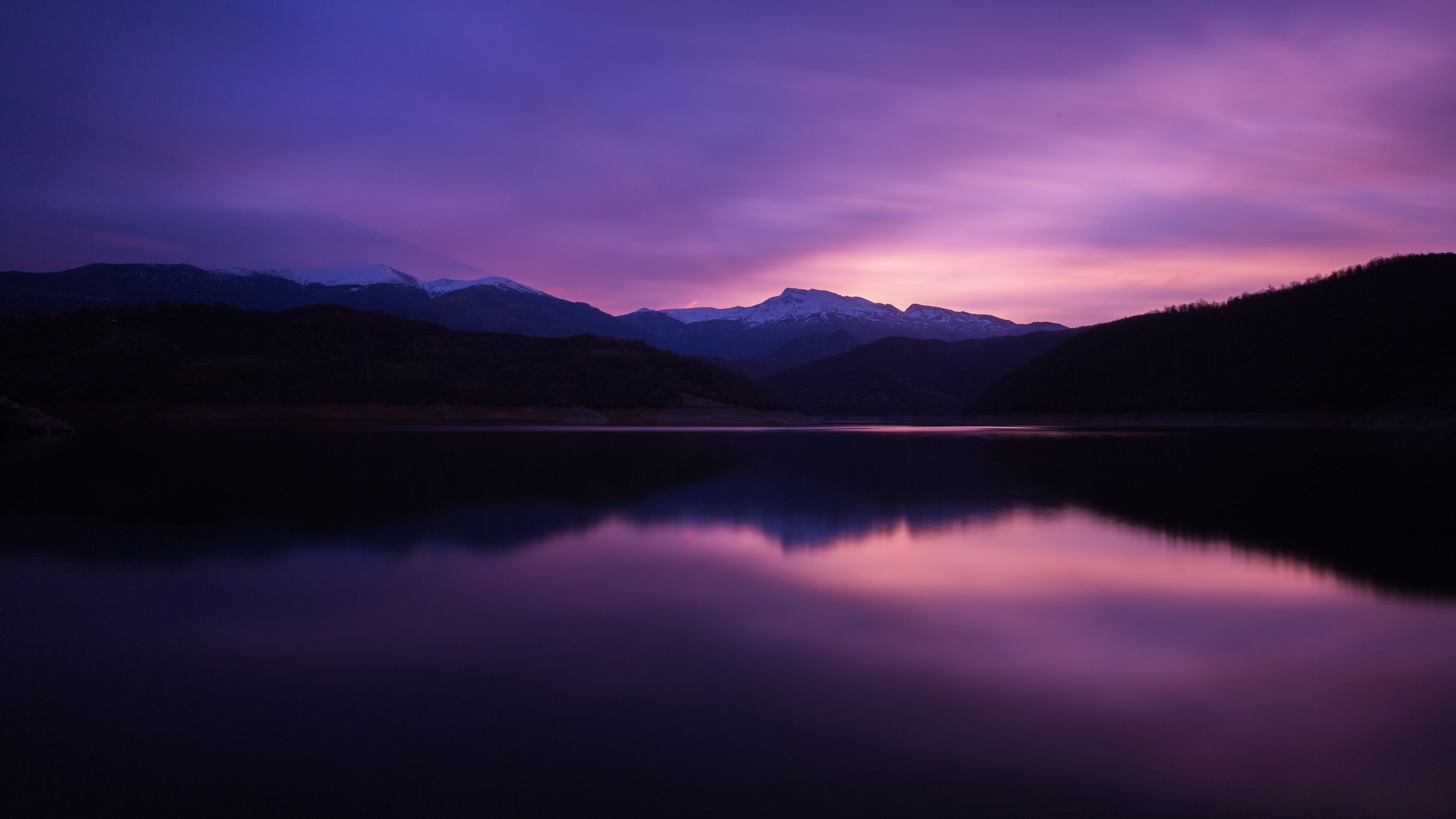 Mountain Lake Night Reflection 4k - Reflection - HD Wallpaper 