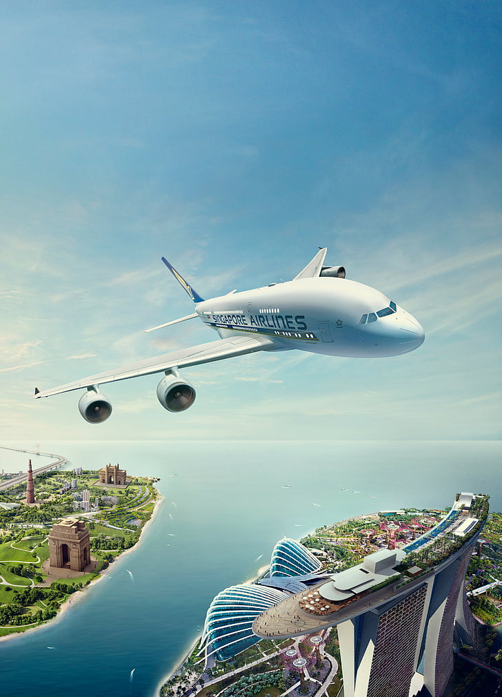 Singapore Airlines Airplane Flight Cgi Hd Hd Wallpaper Singapore Airlines Wallpaper Iphone 728x1010 Wallpaper Teahub Io
