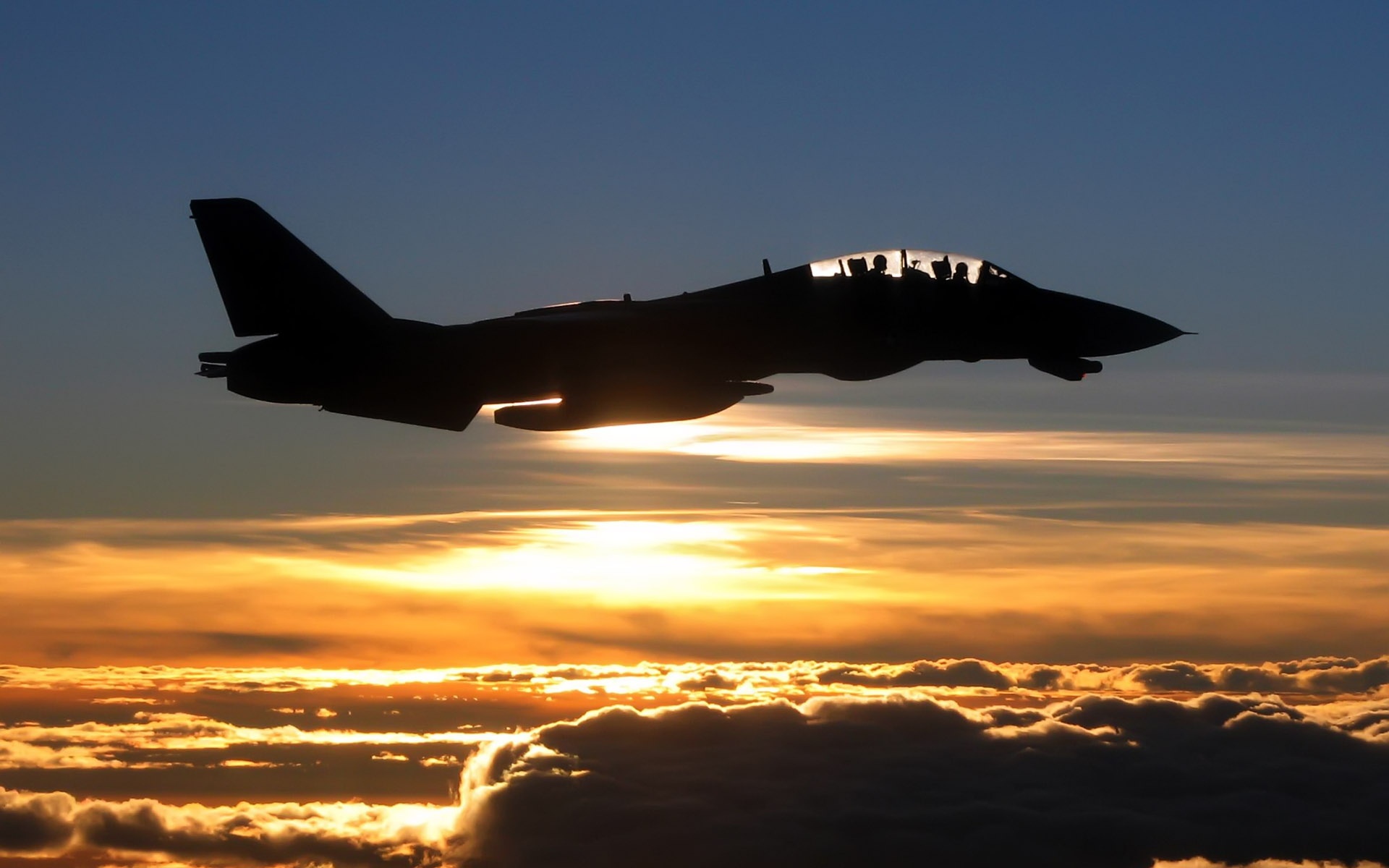 F 14 Tomcat Sunset - HD Wallpaper 