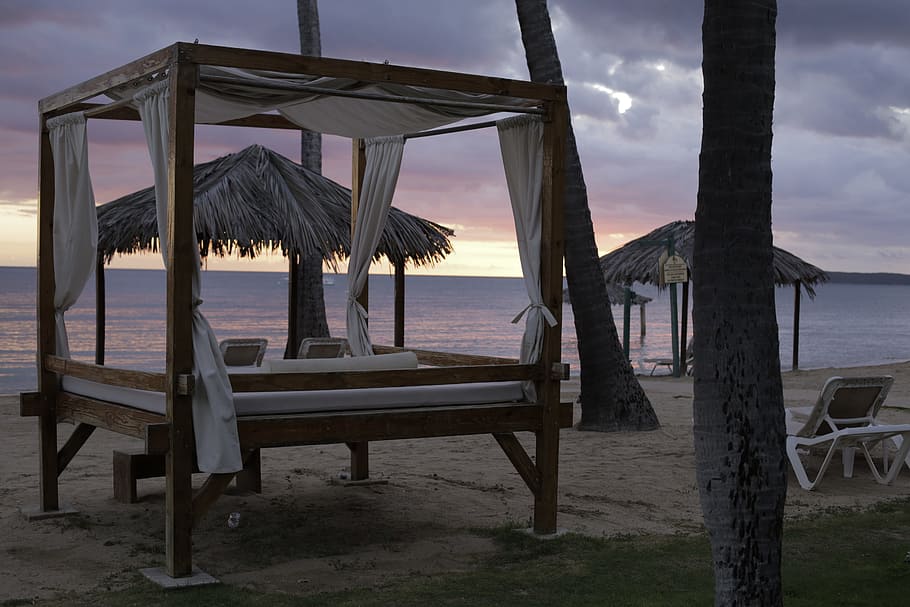 Beach, Cabana, Ocean, Summer, Travel, Tropical, Outdoor, - Cabana Strand - HD Wallpaper 
