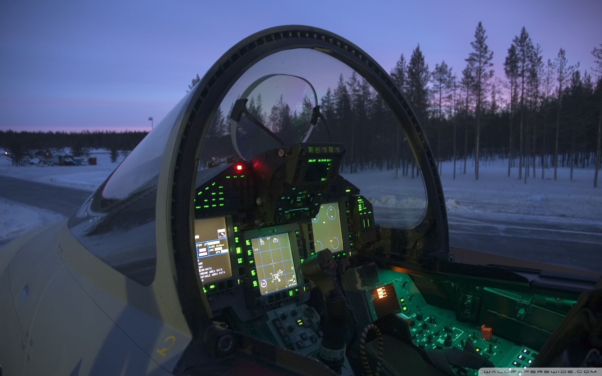 Fighter Jet Cockpit At Night - HD Wallpaper 