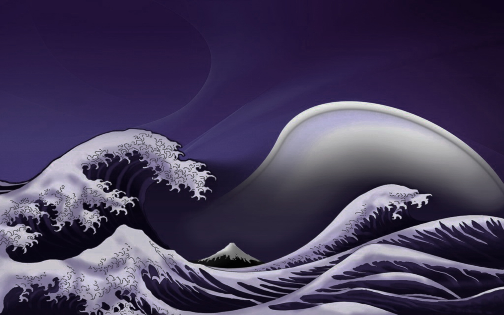 Great Wave Off Kanagawa Digital - HD Wallpaper 