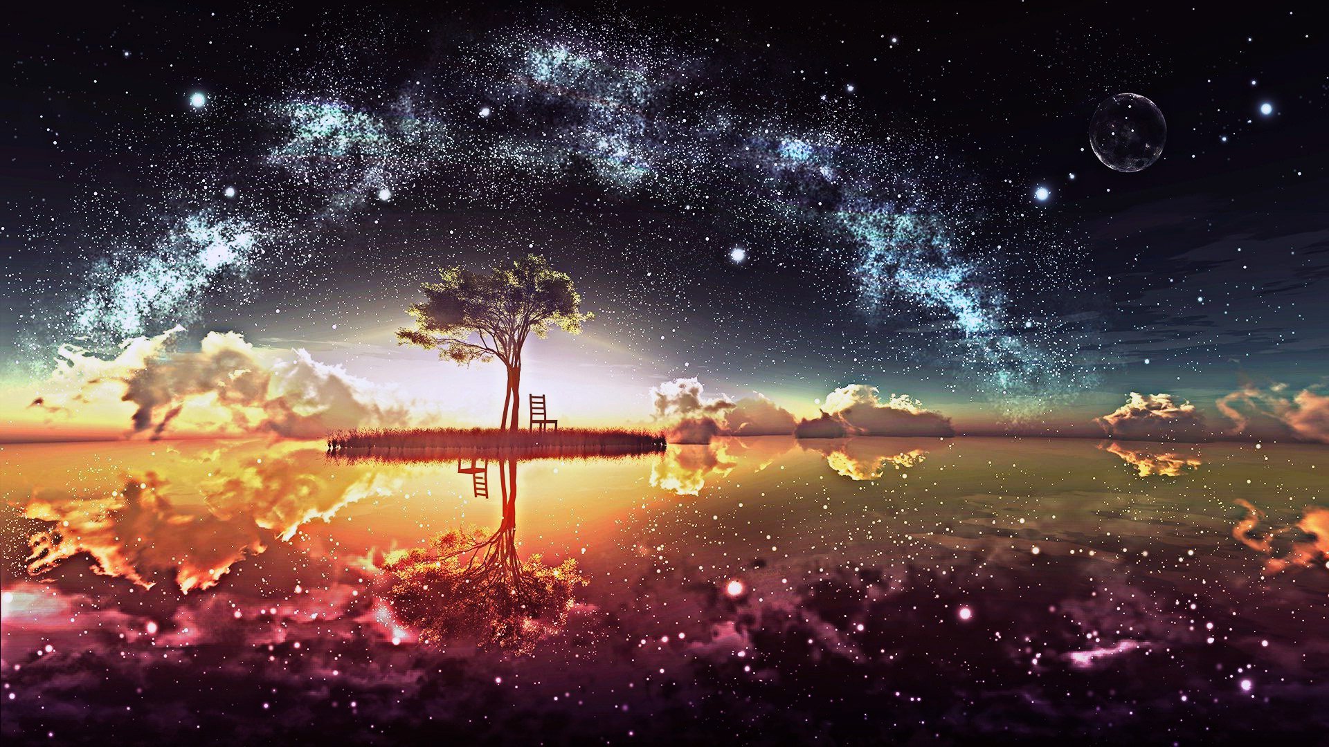 Night Paradise Wallpaper - Colorful Night Sky Wallpaper Hd - 1920x1080 Wallpaper Night Paradise Wallpaper - Colorful Night Sky Wallpaper Hd - 1920x1080 Wallpaper