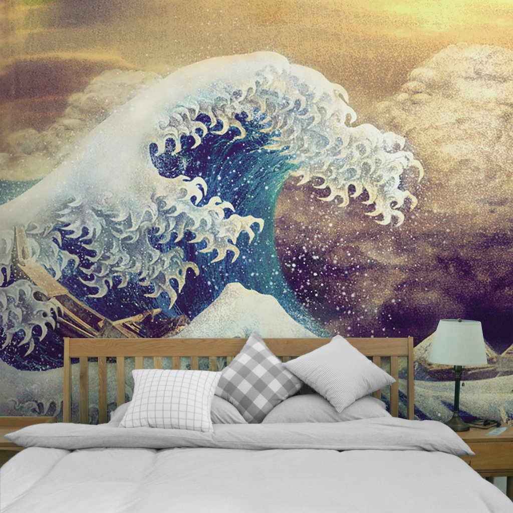 Great Wave Tapestry Room - HD Wallpaper 