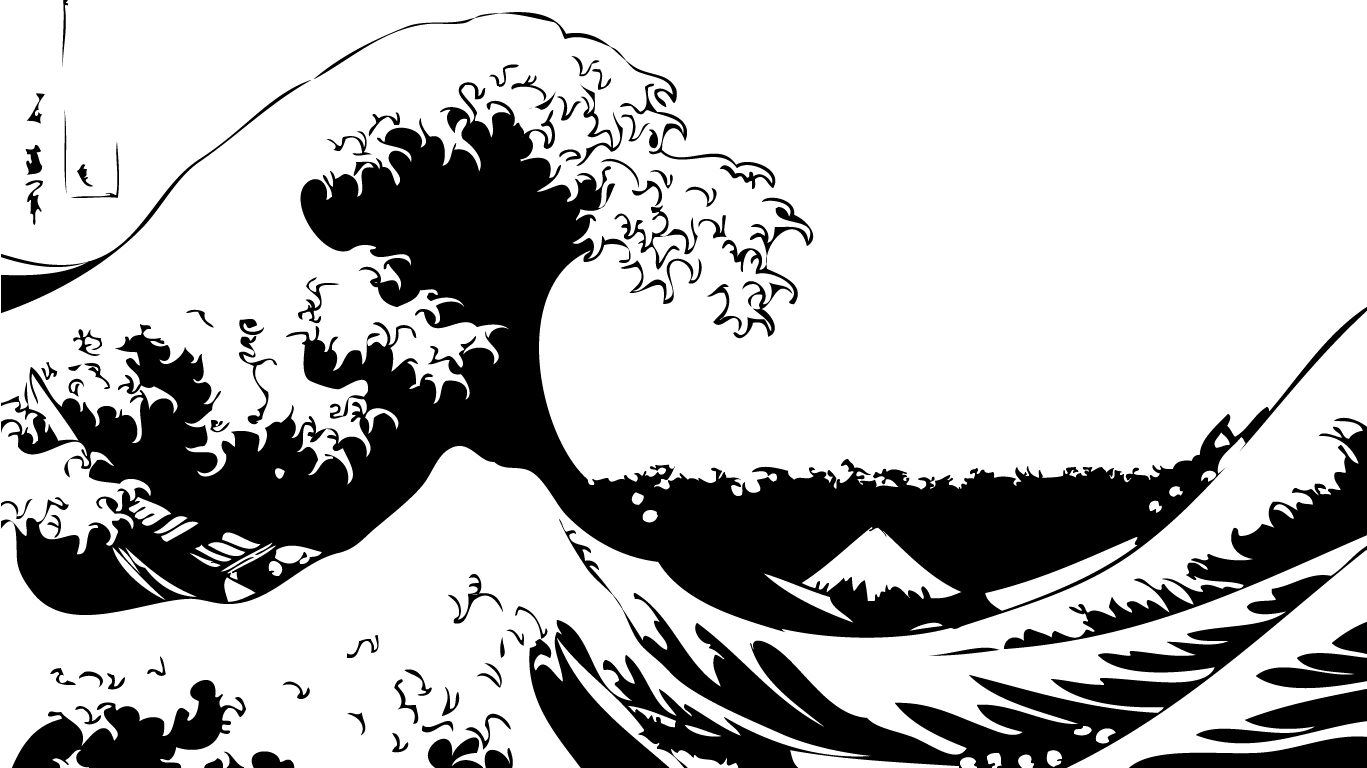 O][f] The Great Wave Off Kanagawa - Great Wave Off Kanagawa Stencil - HD Wallpaper 