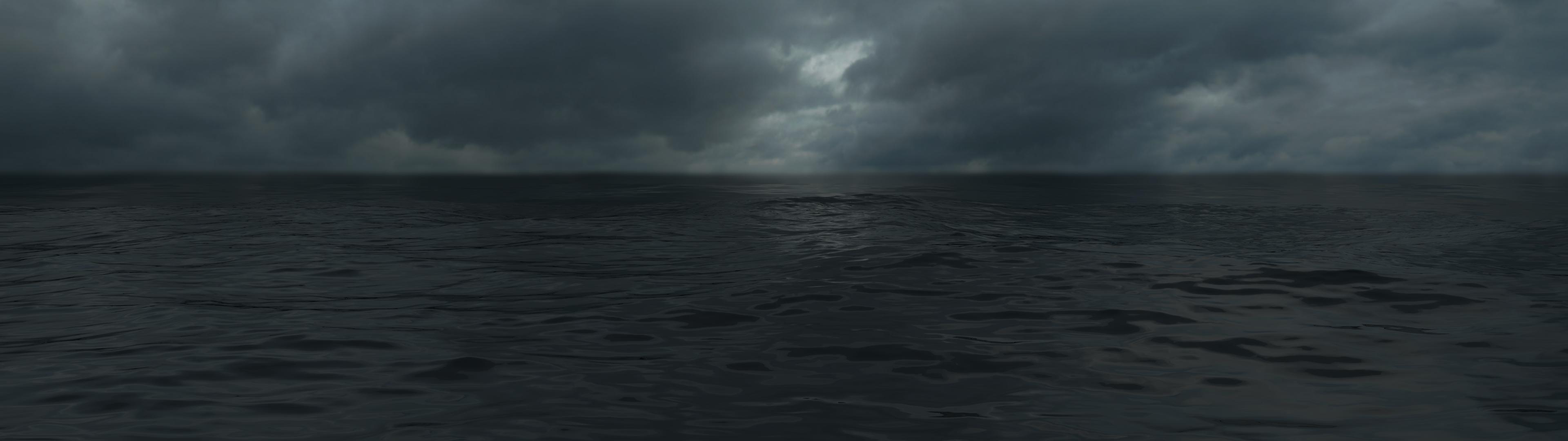 Dark Clouds Over Ocean - HD Wallpaper 