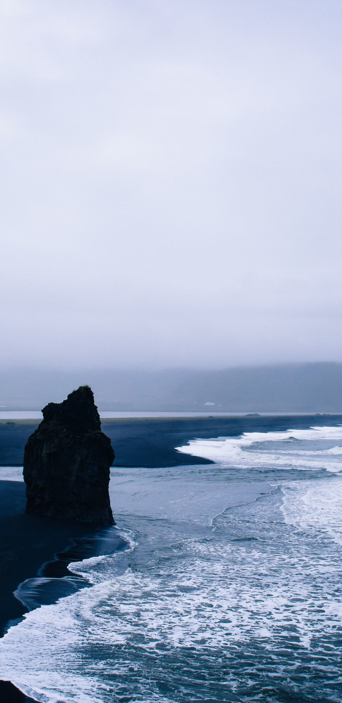 Beach, Blue-dark, Sea Waves, Sea, Nature, Iceland, - Dark Sea Wallpapers Hd - HD Wallpaper 