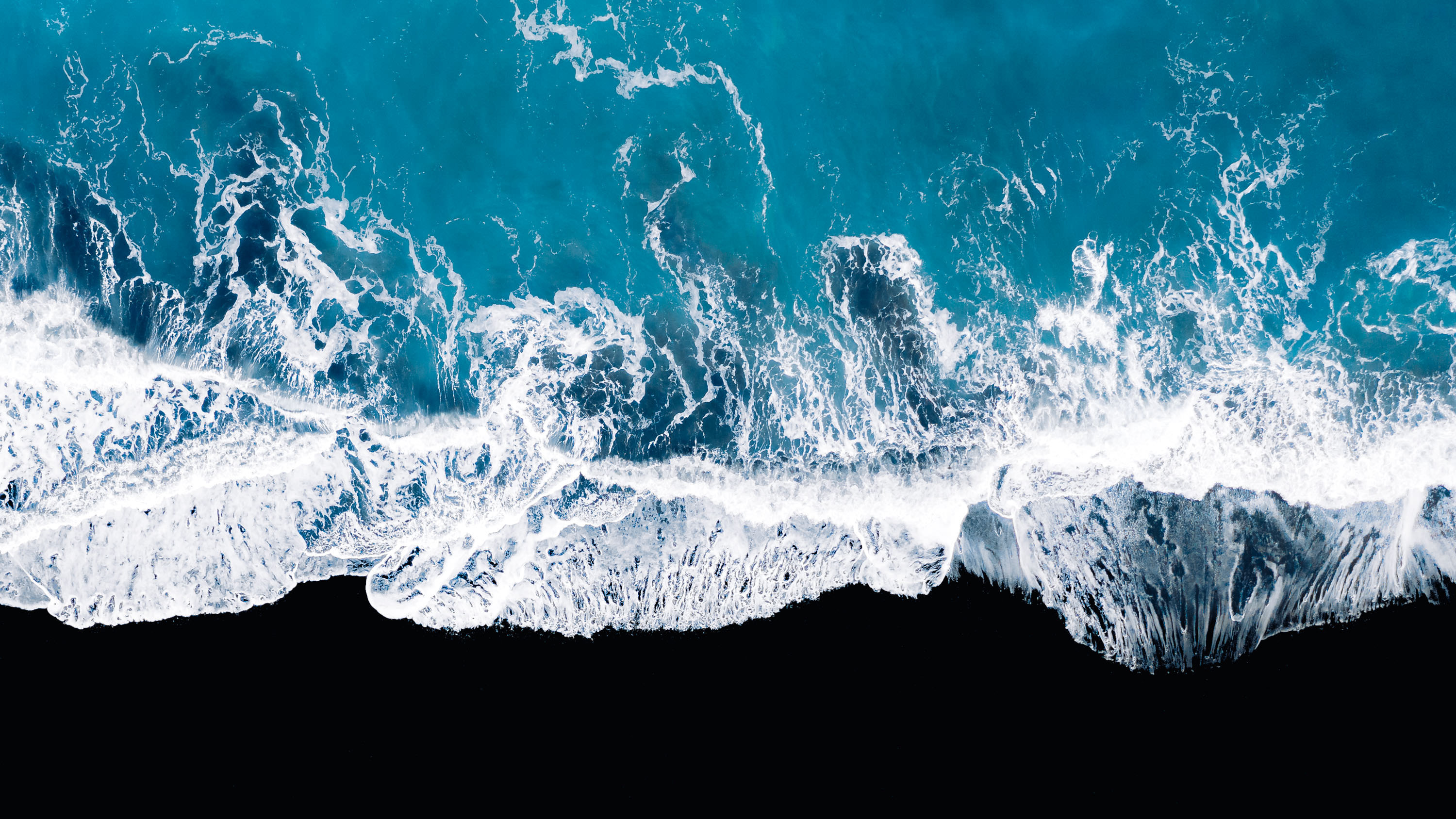 Ocean Waves Aerial View - Wallpaper - HD Wallpaper 