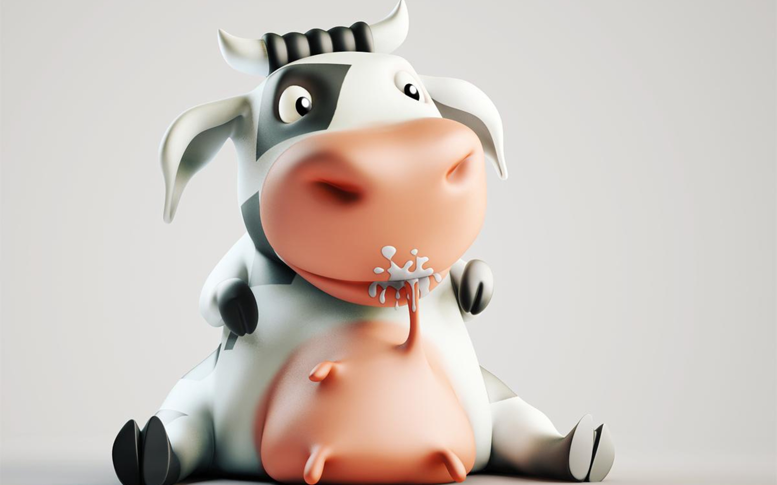 Cute Cow Wallpaper 2560x1600, - Funny Cow 3d - HD Wallpaper 