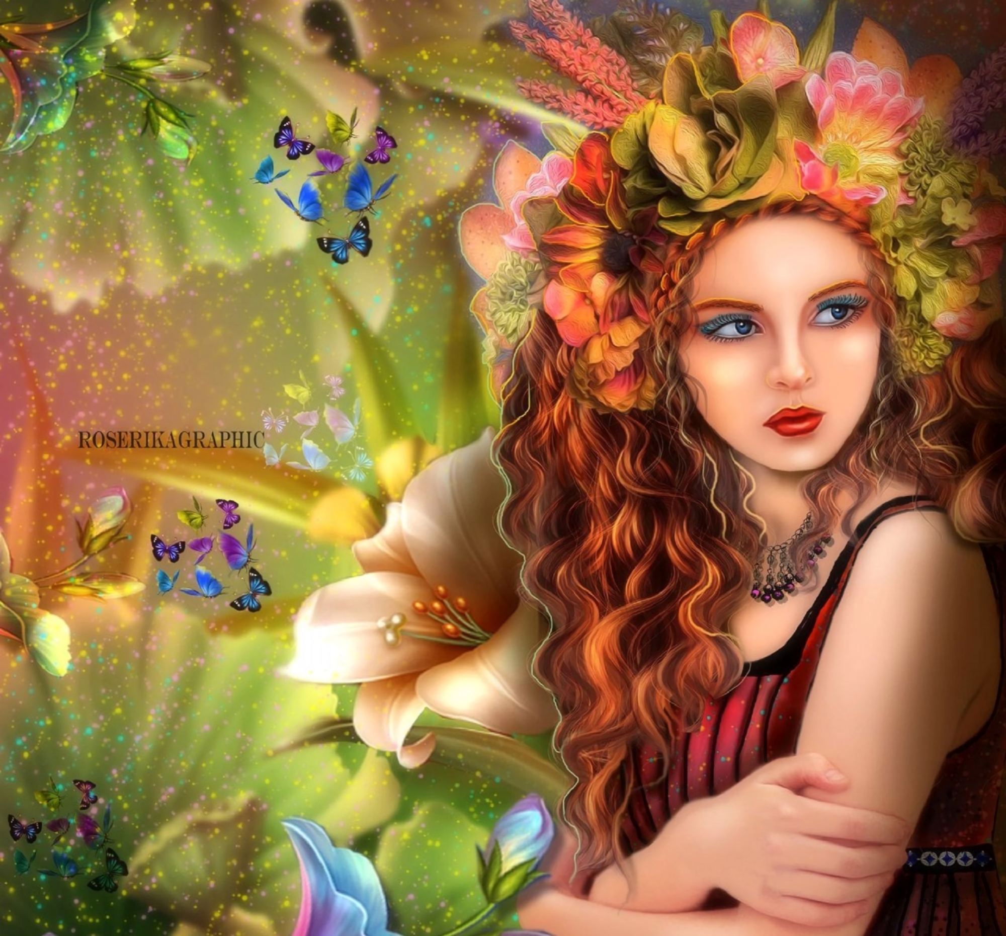 Butterfly Girl Image Download - HD Wallpaper 