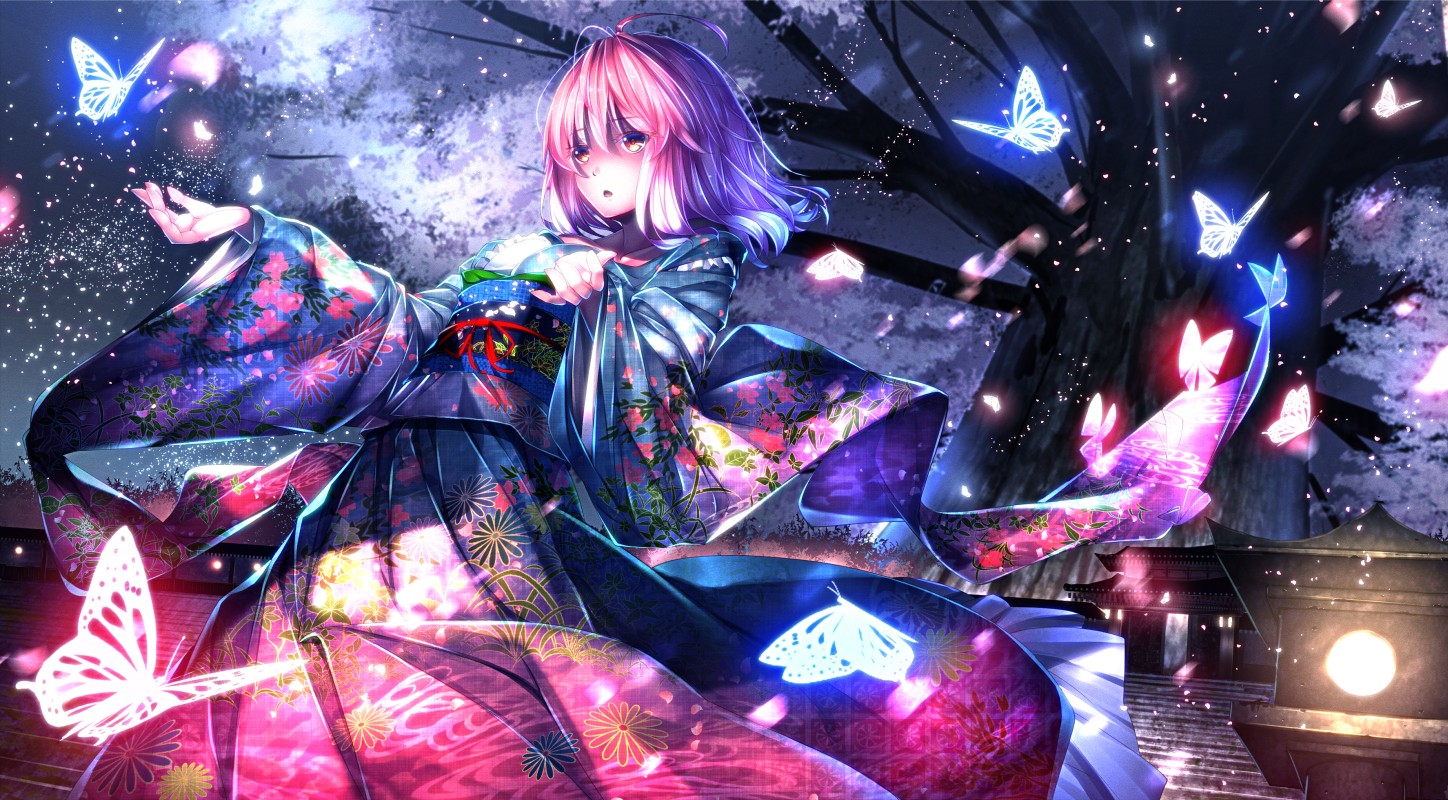 Anime Girl In Kimono - 1448x800 Wallpaper Anime Girl In Kimono - 1448x800 Wallpaper
