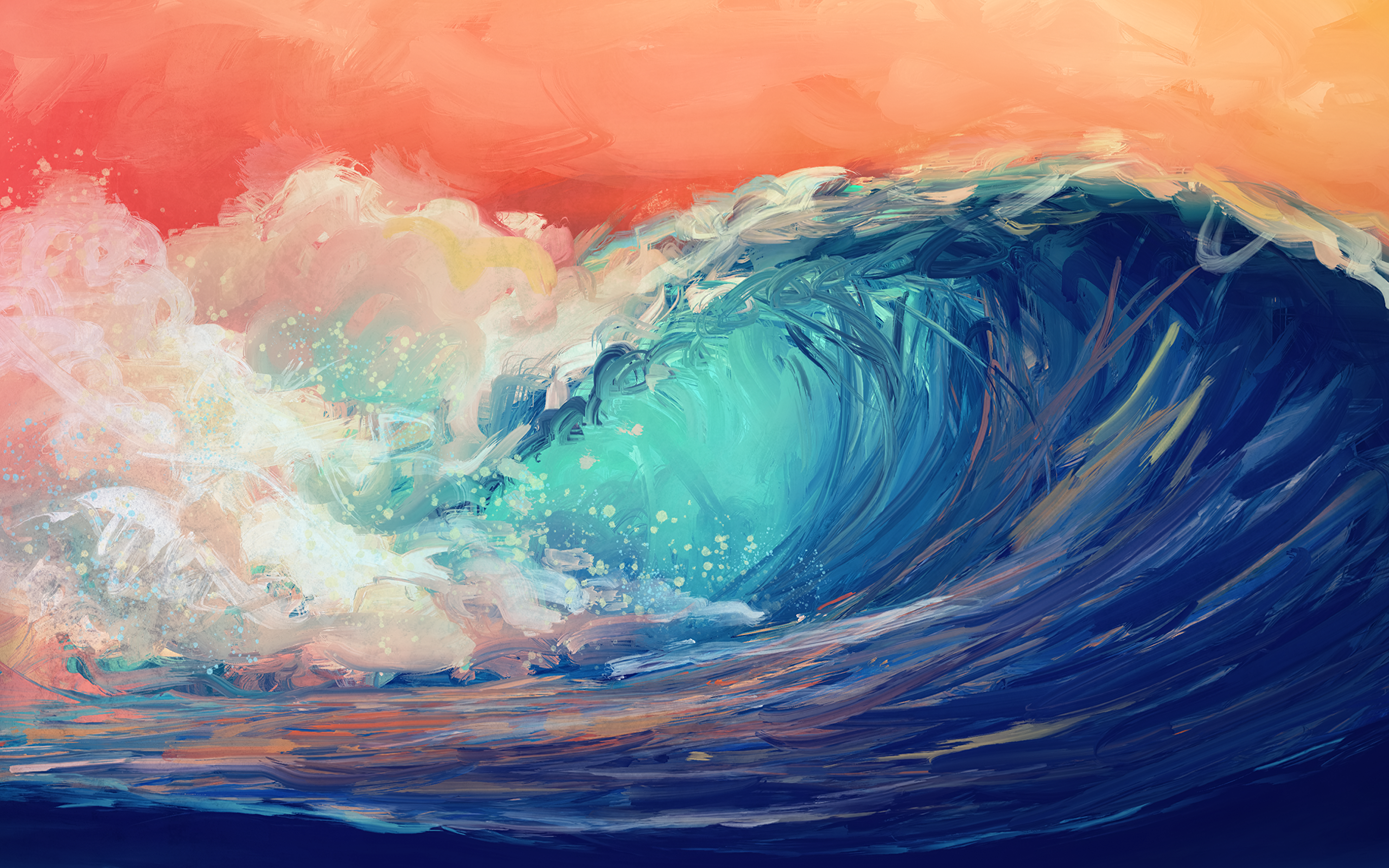 Digital Art Sea - HD Wallpaper 