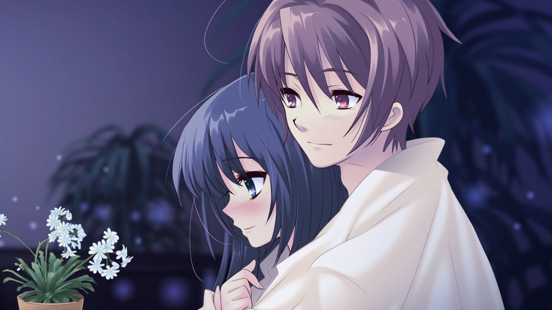 Anime Couple Simple Wallpaper Hd - Anime Cover Photo Couple - HD Wallpaper 