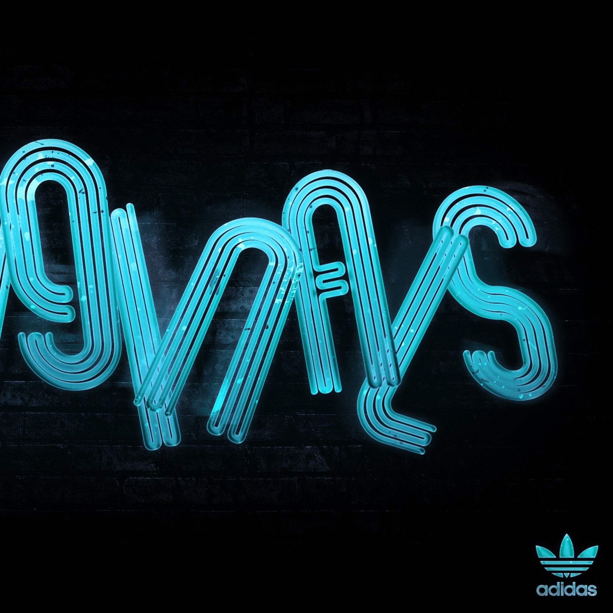 Preview Wallpaper Adidas, Original, Blue, Neon, Logo - Adidas Phone Case Iphone 7 Plus - HD Wallpaper 