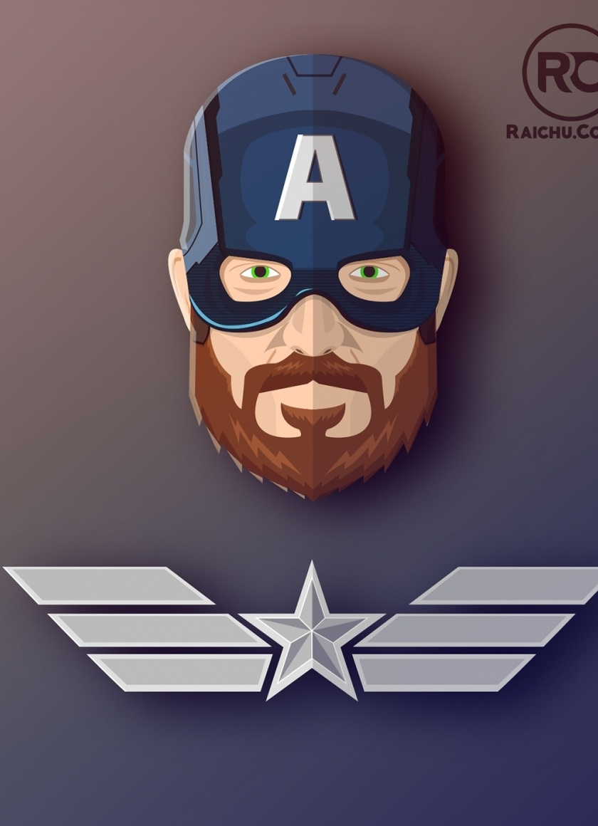 Beared, Superhero, Artwork, Captain America, Wallpaper - HD Wallpaper 