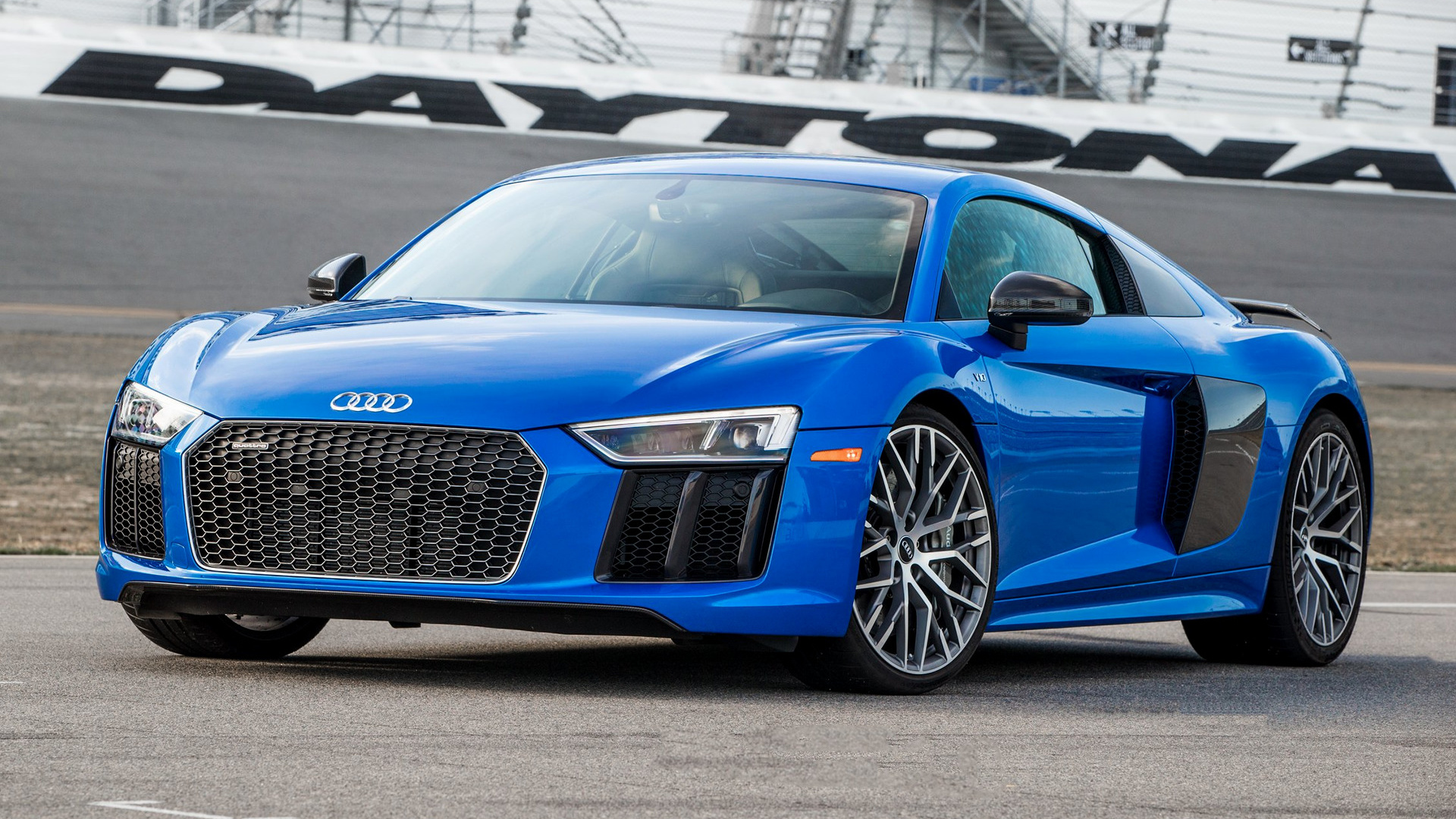 Audi R8 V10 Plus 2017 Blue - HD Wallpaper 