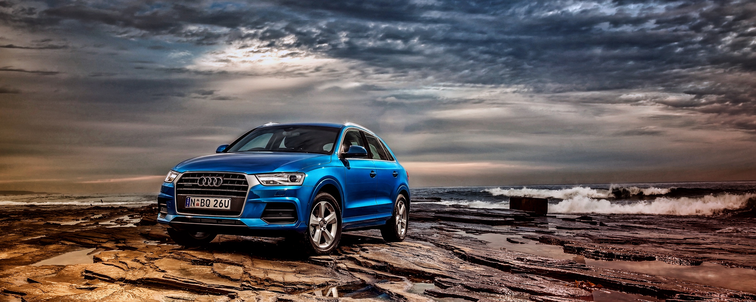 Wallpaper Audi, Q3, Tfsi, Quattro, Au-spec, Blue, Side - Hd Wallpapers Audi Q3 - HD Wallpaper 